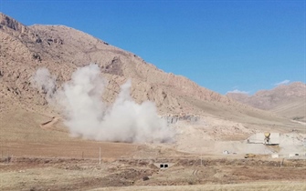 استحصال مصالح کوهی با اجرای عملیات آتشباری معدن تپوک ۱